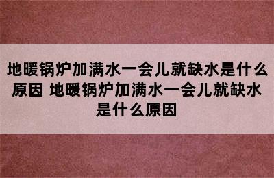 地暖锅炉加满水一会儿就缺水是什么原因 地暖锅炉加满水一会儿就缺水是什么原因